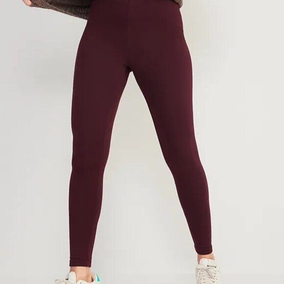 NEW Old Navy S Raisin Arizona High Waisted Fleece Lined Fashion Layering Legging - Picture 1 of 4